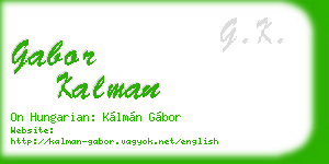 gabor kalman business card